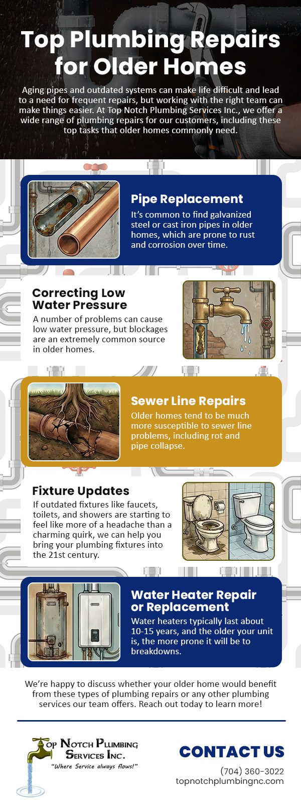 Top Plumbing Repairs for Older Homes 